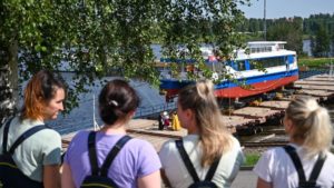 На воду спустили прогулочный катамаран «Габион»